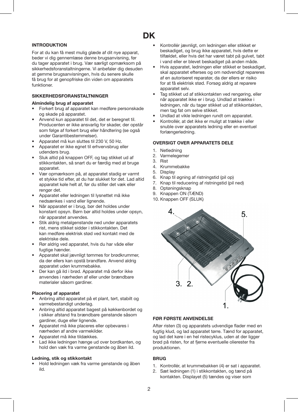 Exido Toaster User Manual | Page 2 / 17