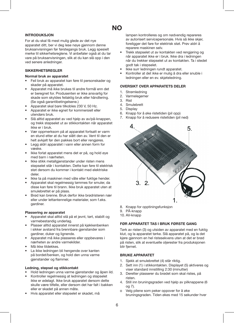 Exido Toaster User Manual | Page 6 / 17