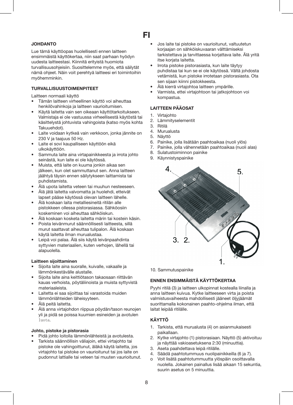 Exido Toaster User Manual | Page 8 / 17