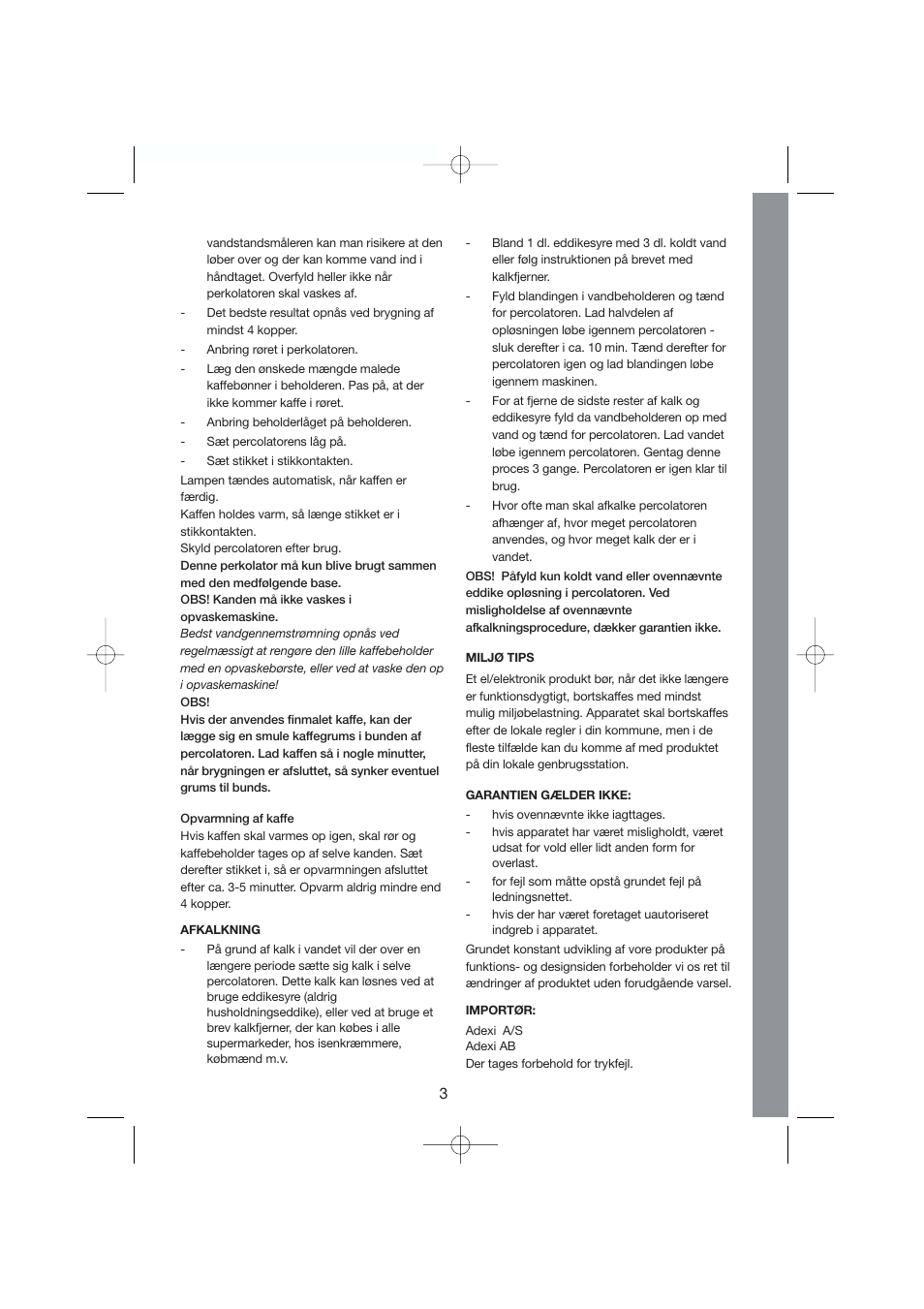 Exido Chrome Series 245-011/012 User Manual | Page 3 / 21