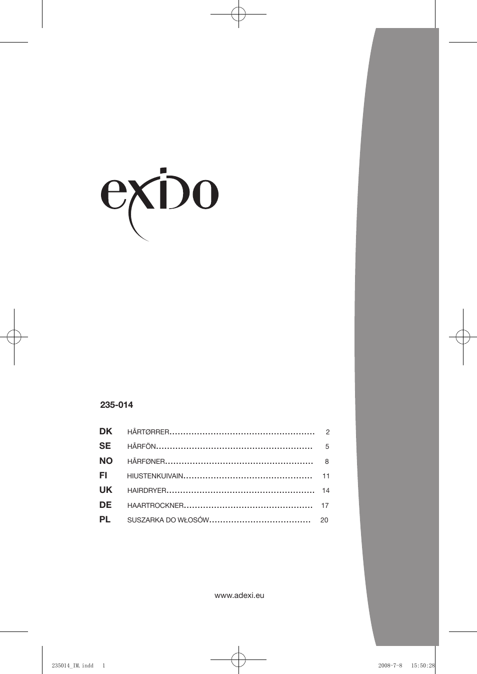 Exido 235-014 User Manual | 23 pages