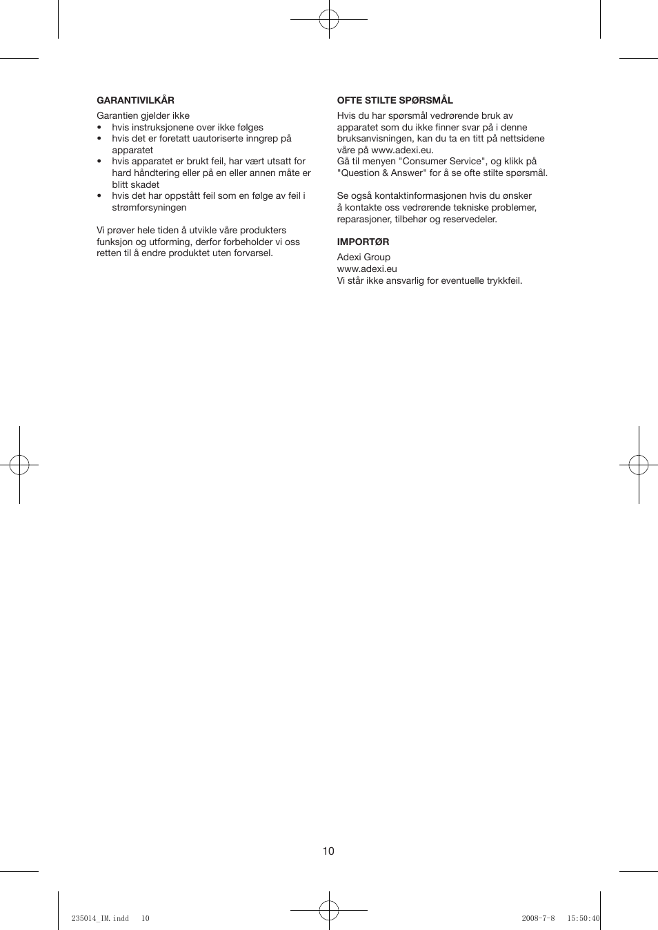 Exido 235-014 User Manual | Page 10 / 23