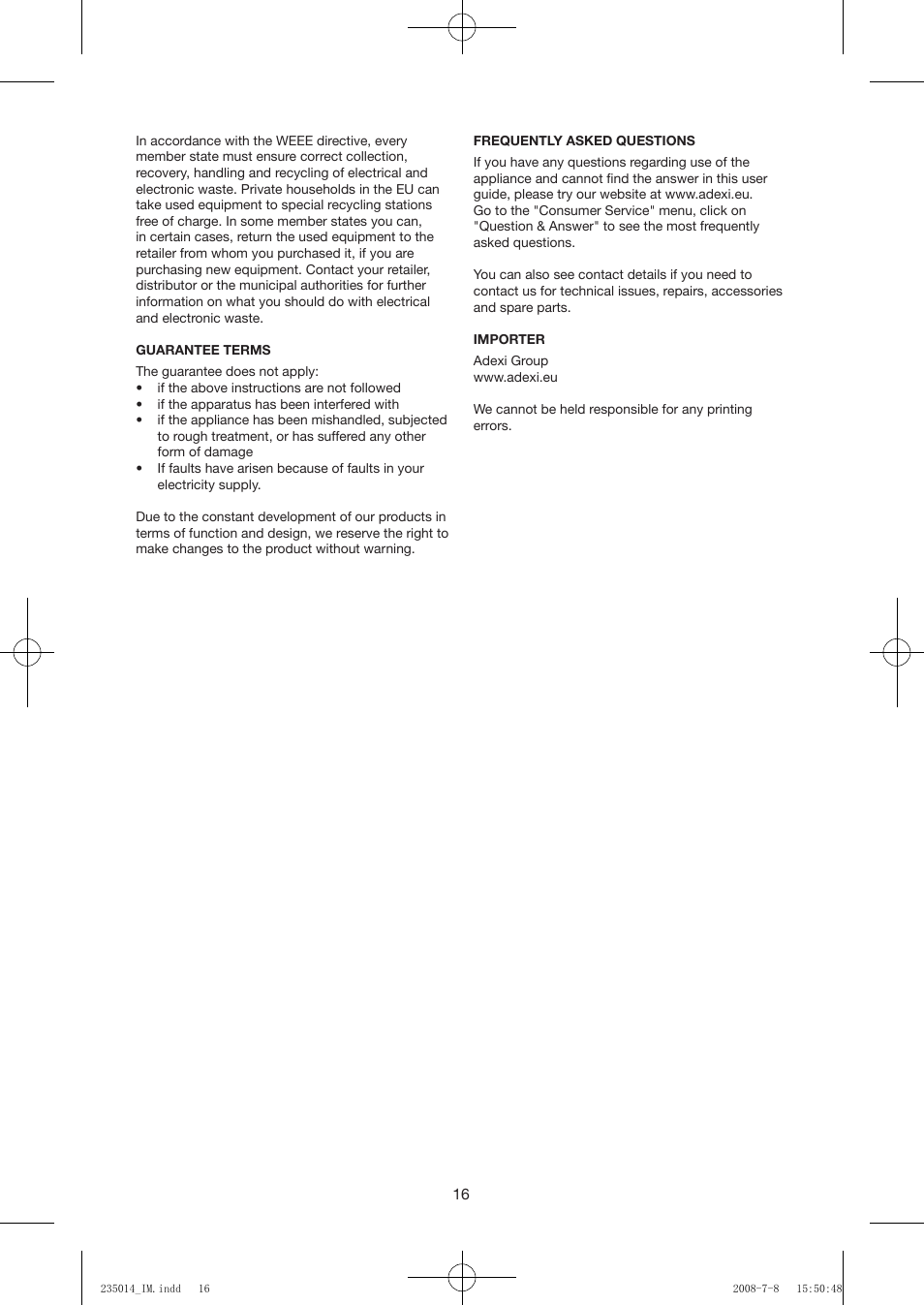 Exido 235-014 User Manual | Page 16 / 23