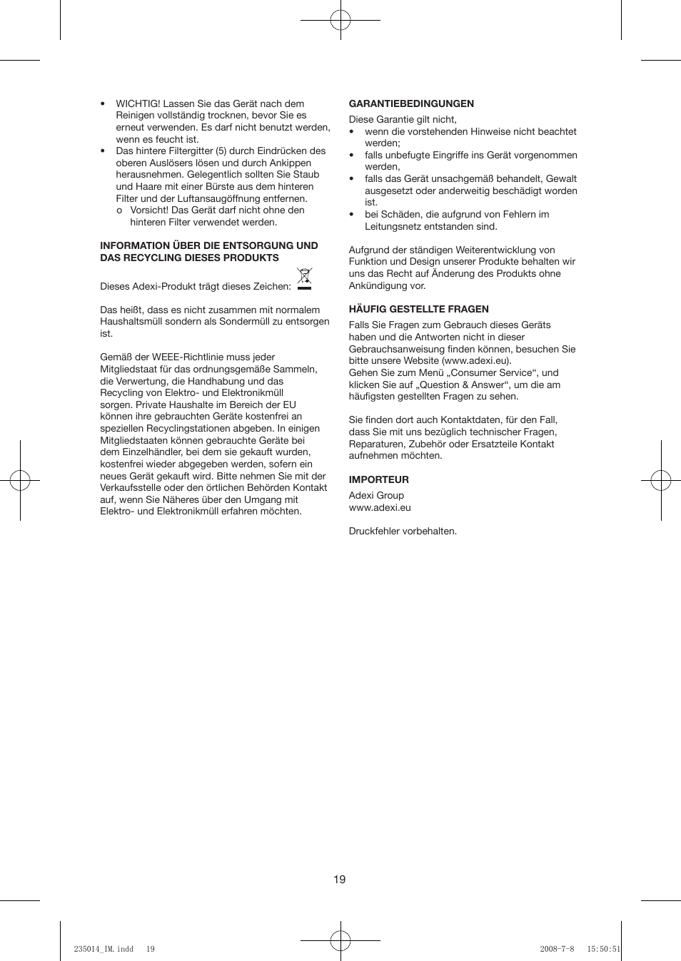 Exido 235-014 User Manual | Page 19 / 23