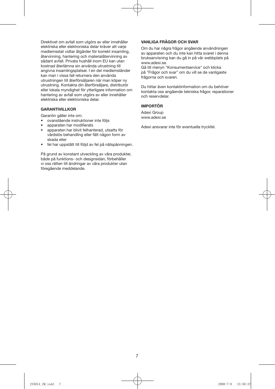 Exido 235-014 User Manual | Page 7 / 23