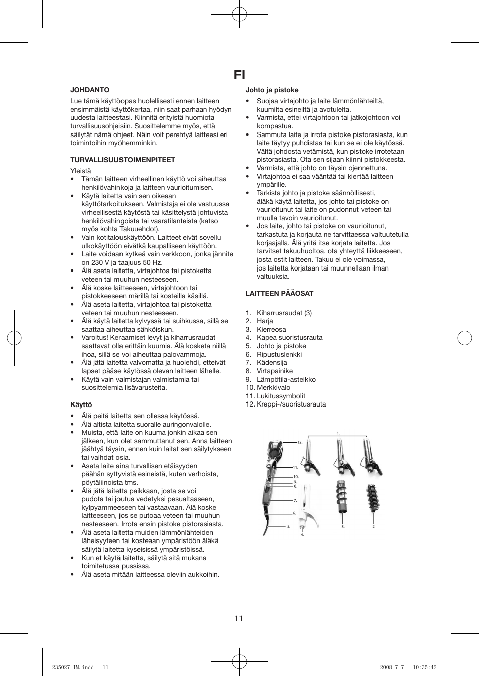 Exido Hair Styling Set 235-027 User Manual | Page 11 / 24