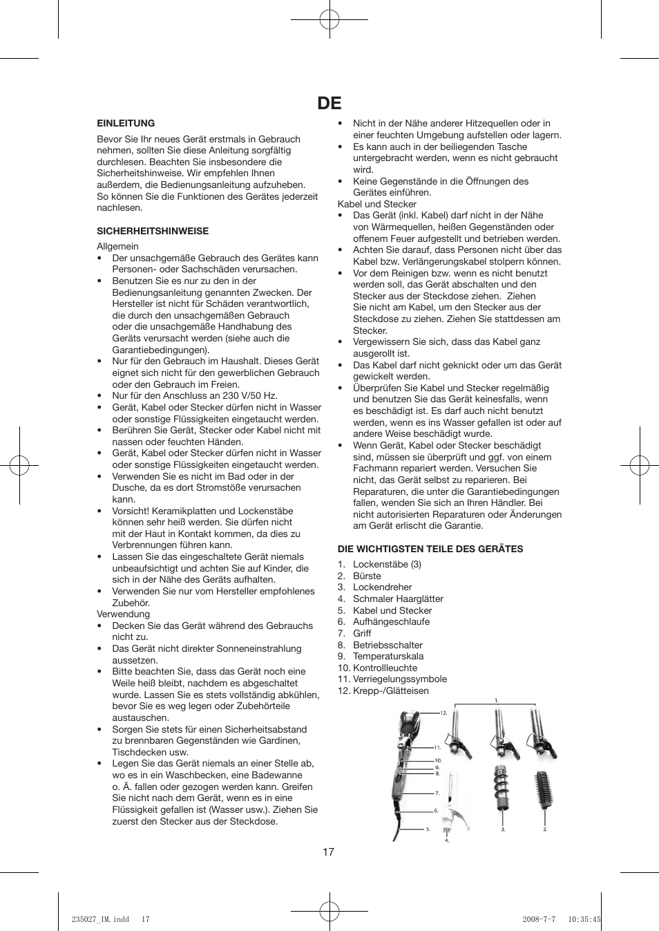 Exido Hair Styling Set 235-027 User Manual | Page 17 / 24