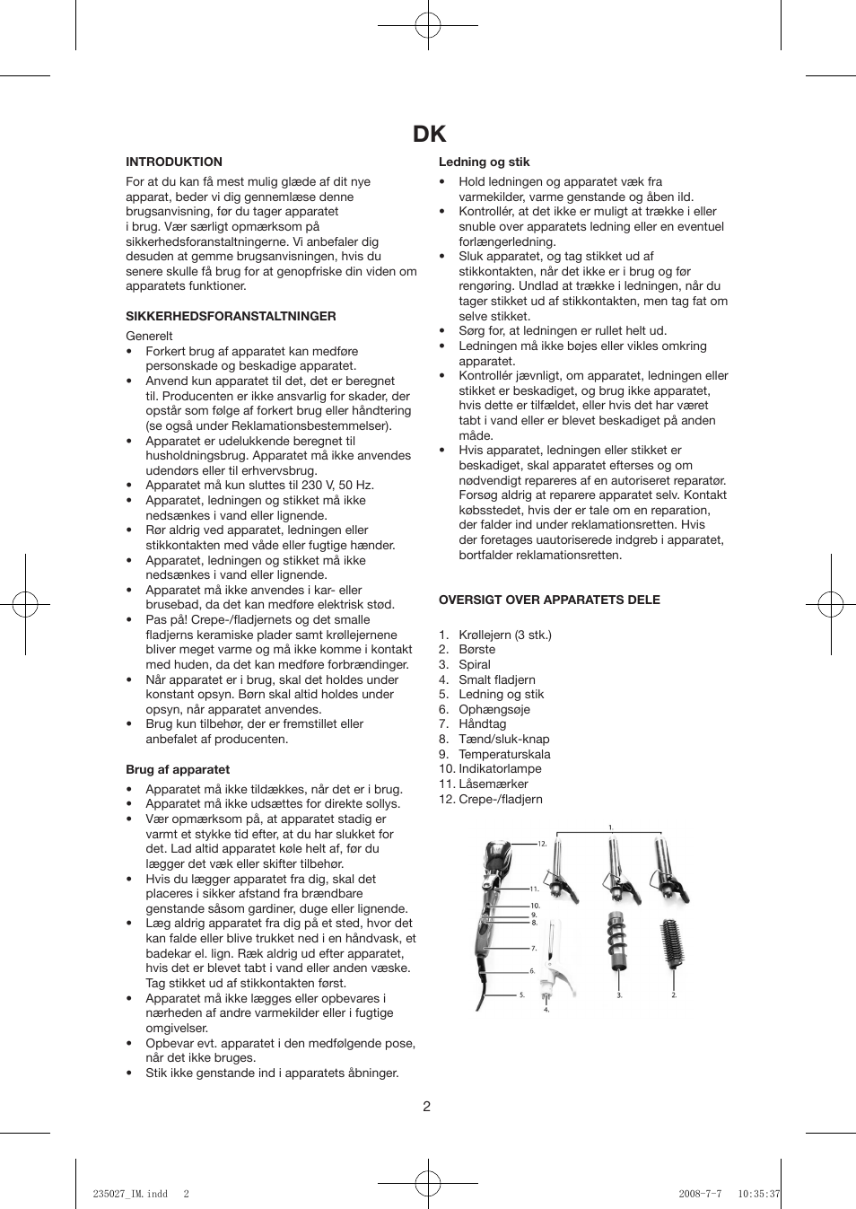 Exido Hair Styling Set 235-027 User Manual | Page 2 / 24