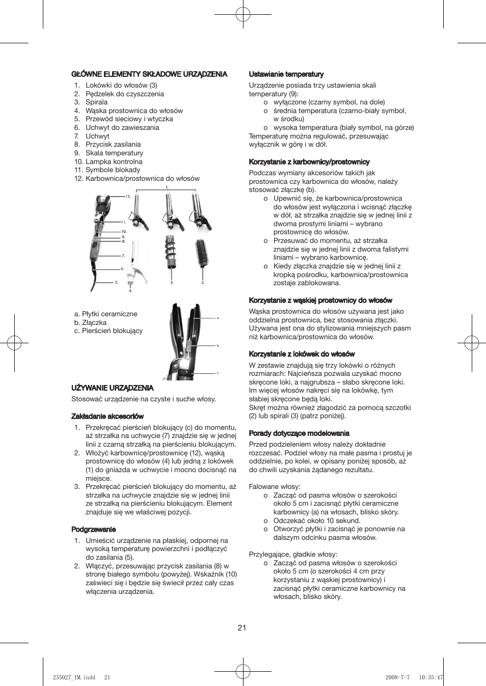 Exido Hair Styling Set 235-027 User Manual | Page 21 / 24