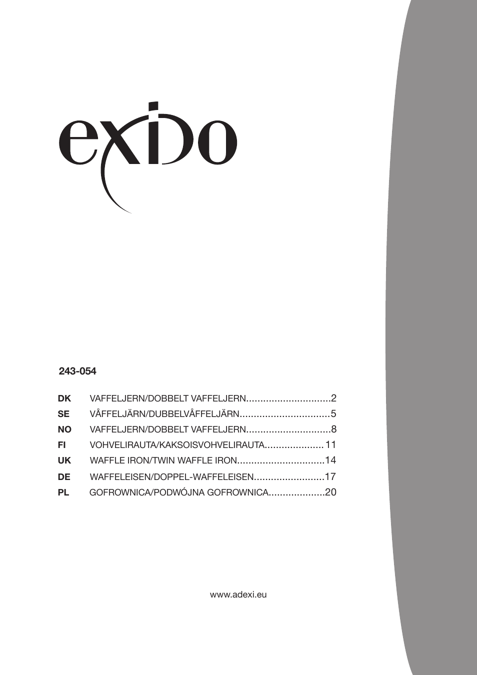 Exido 243-054 User Manual | 22 pages