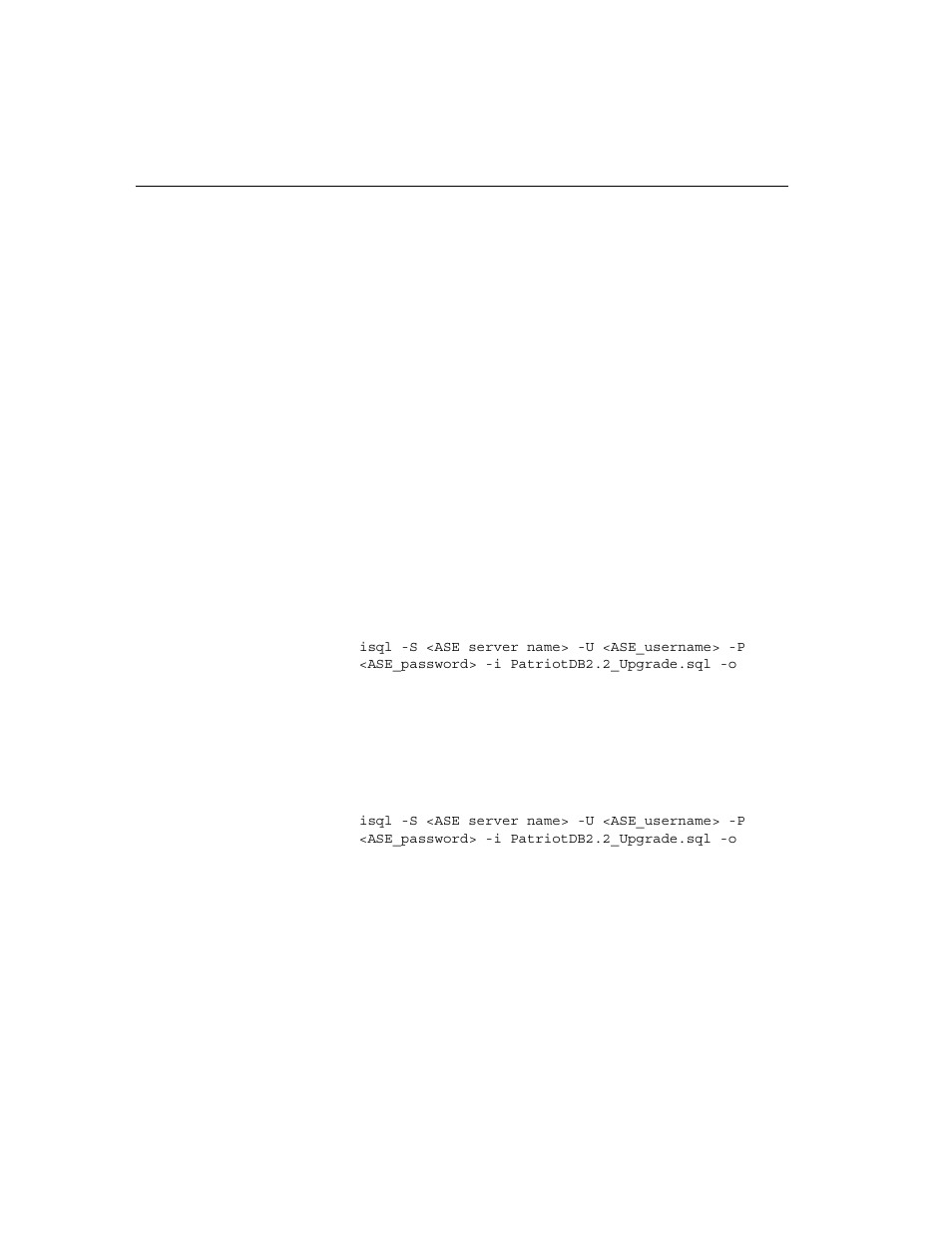 Upgrading the patriot database | Sybase Version 2.2 User Manual | Page 14 / 38