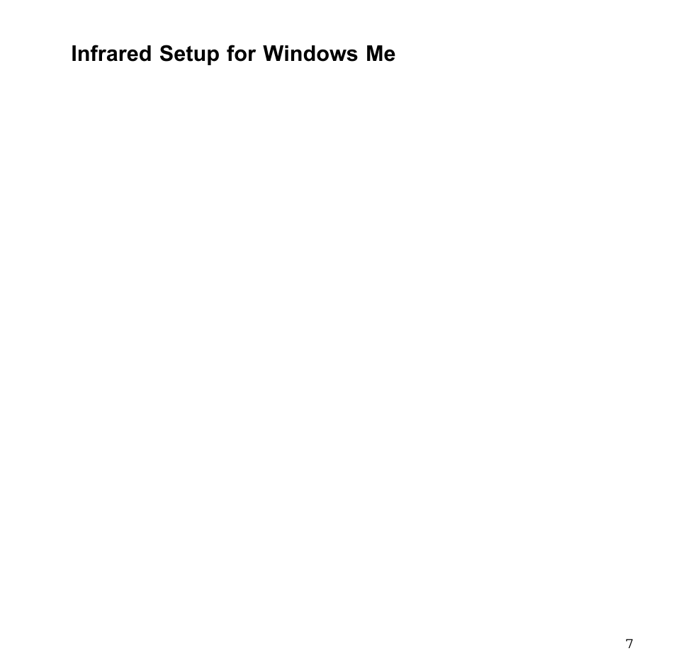 Infrared setup for windows me | Sybase XTNDAccessTM User Manual | Page 7 / 20