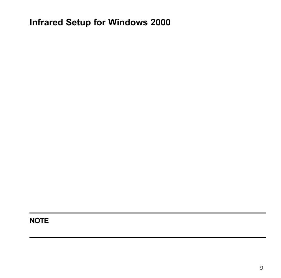 Infrared setup for windows 2000 | Sybase XTNDAccessTM User Manual | Page 9 / 20