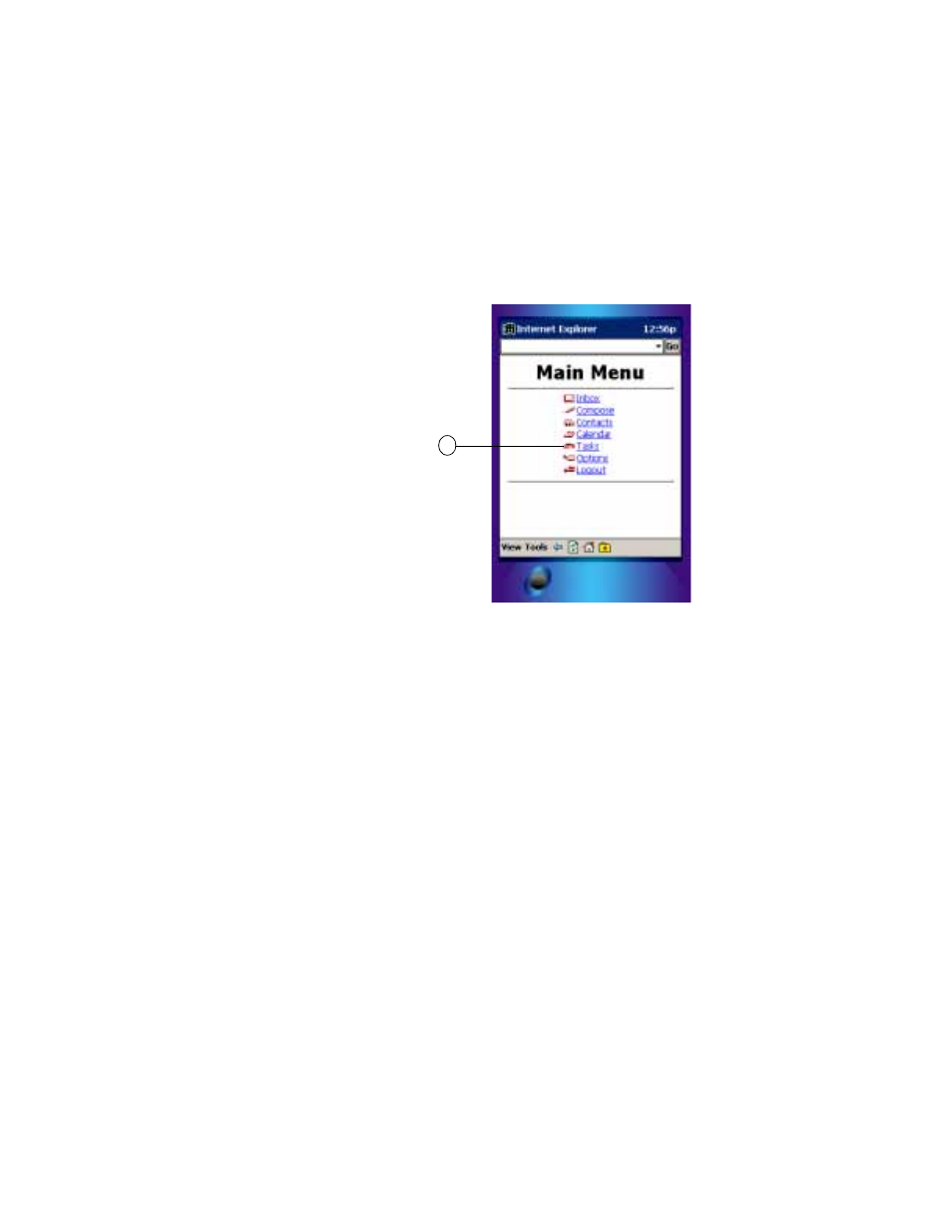 Choosing menu items, Choosing menu items on a pocket pc | Sybase OneBridge 4.1 User Manual | Page 32 / 96