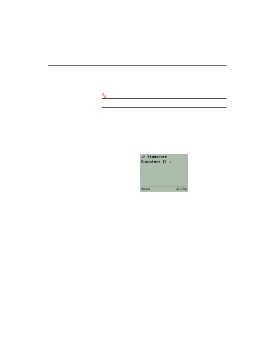Signature, Signature screen | Sybase OneBridge 4.1 User Manual | Page 82 / 96