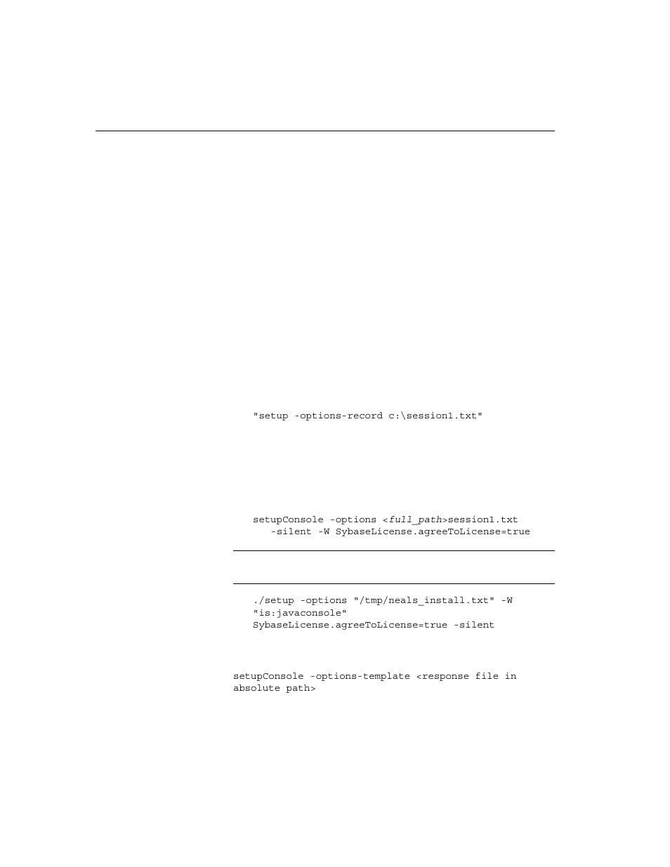 Silent installation | Sybase 15.0.2 User Manual | Page 138 / 160