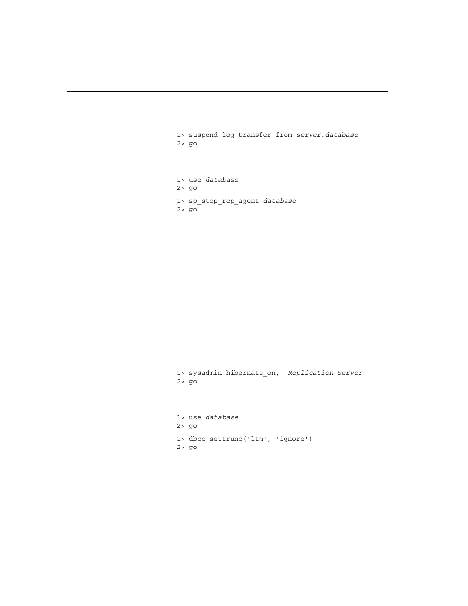 Disabling the secondary truncation point | Sybase 15.0.2 User Manual | Page 150 / 160