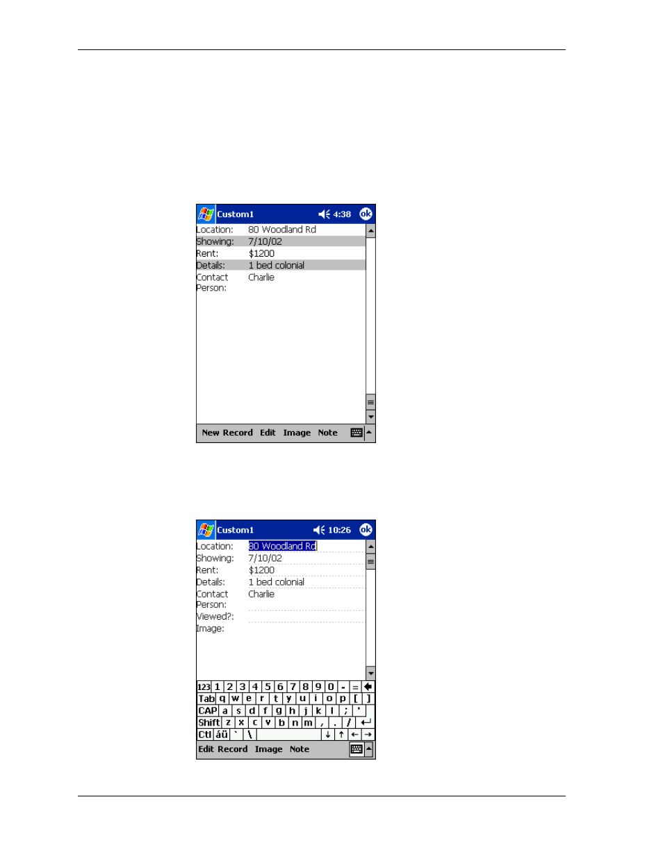 Figure 8-4 read view on a pocket pc os device, Figure 8-5 edit view on a pocket pc os device | Sybase Desktop User Manual | Page 152 / 226