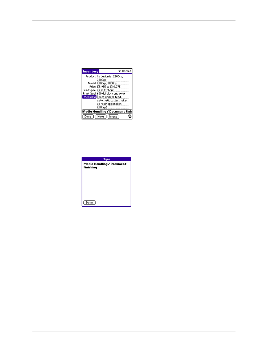 Figure 9-7 viewing help for the user list field, Figure 9-8 full help in the tips dialog box | Sybase Desktop User Manual | Page 168 / 226