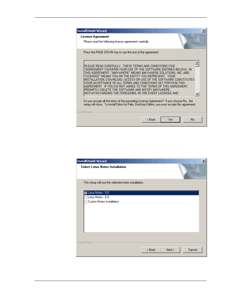 Figure 3-2 pylon installer license agreement panel | Sybase Desktop User Manual | Page 41 / 226