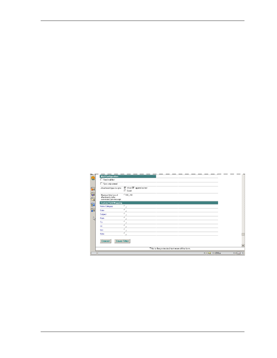 Making mail-specific changes to a sync filter, Figure 5-4 mail-specific filter settings | Sybase Desktop User Manual | Page 81 / 226