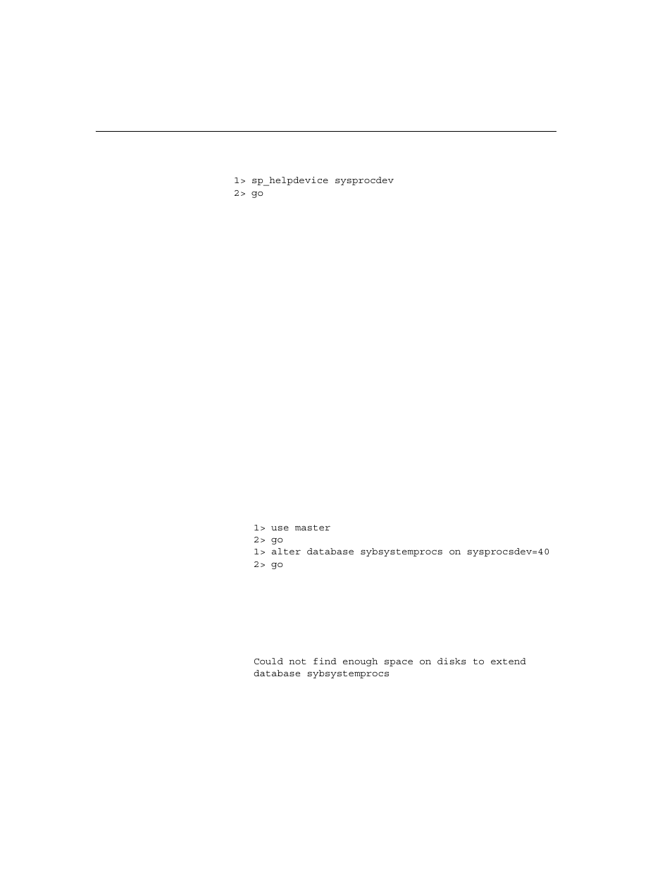 Increasing the size of the sybsystemprocs database | Sybase ADAPTIVE 15.0.2 User Manual | Page 152 / 160