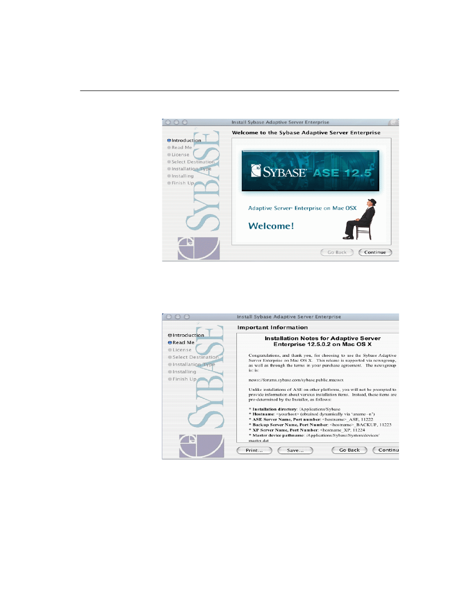 Figure 1-2: read me notes | Sybase MAC OS X User Manual | Page 15 / 54