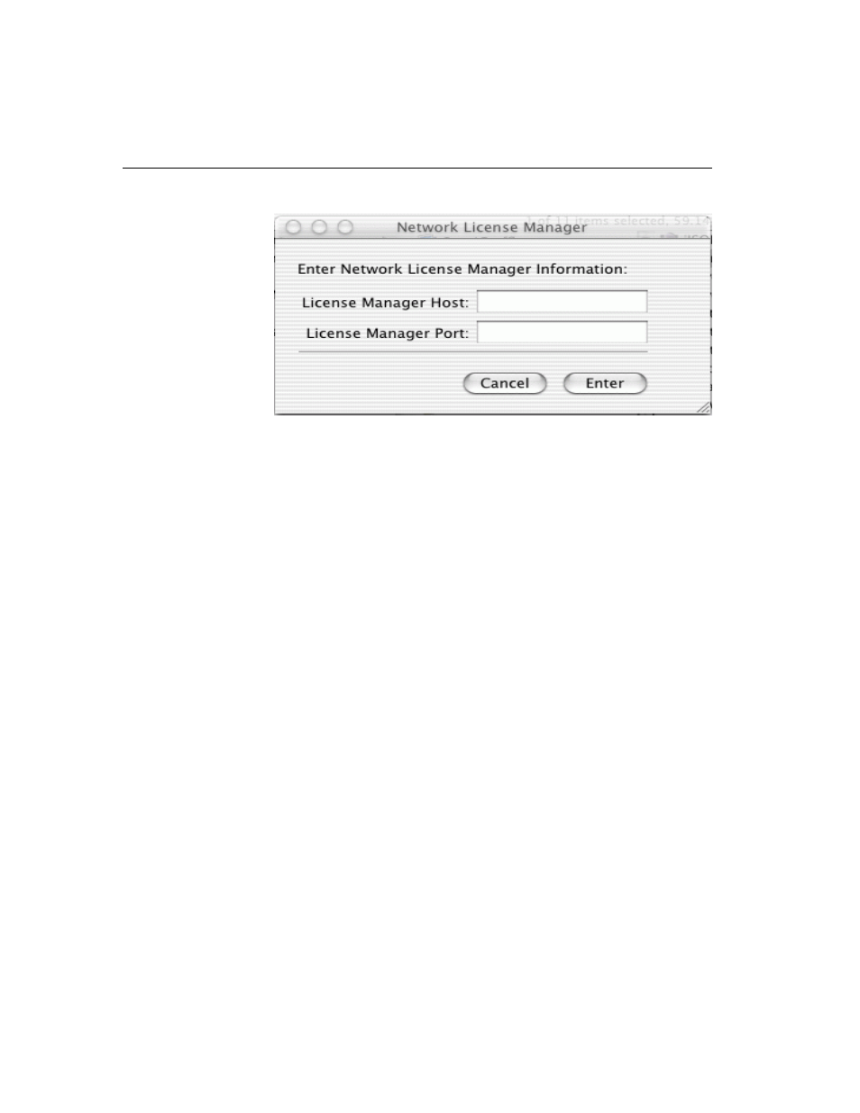 Figure 1-13: network license manager, Environment variables | Sybase MAC OS X User Manual | Page 26 / 54