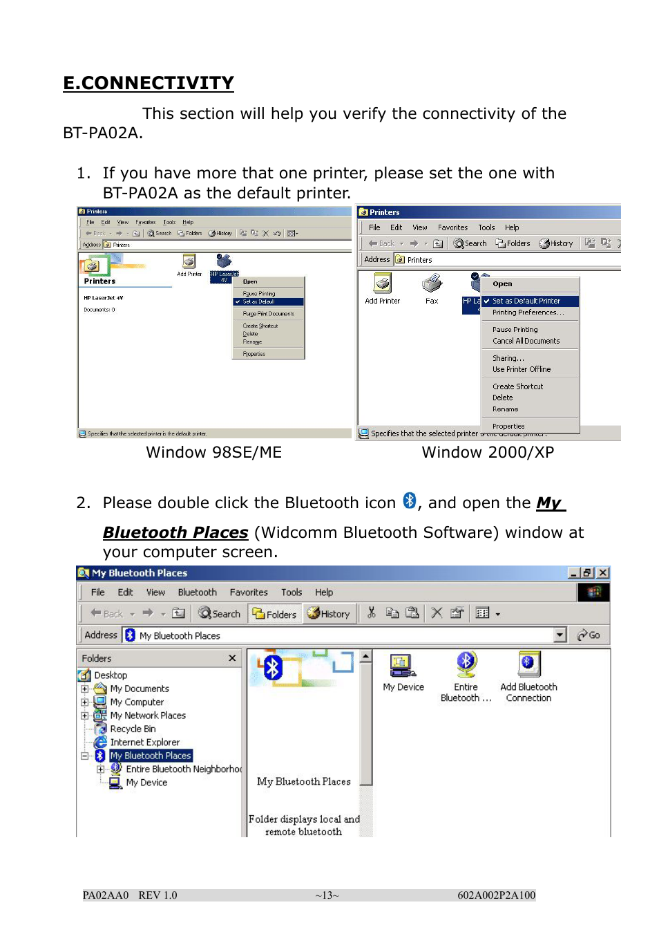 E.connectivity | EPoX Computer BT-PA02A User Manual | Page 13 / 59