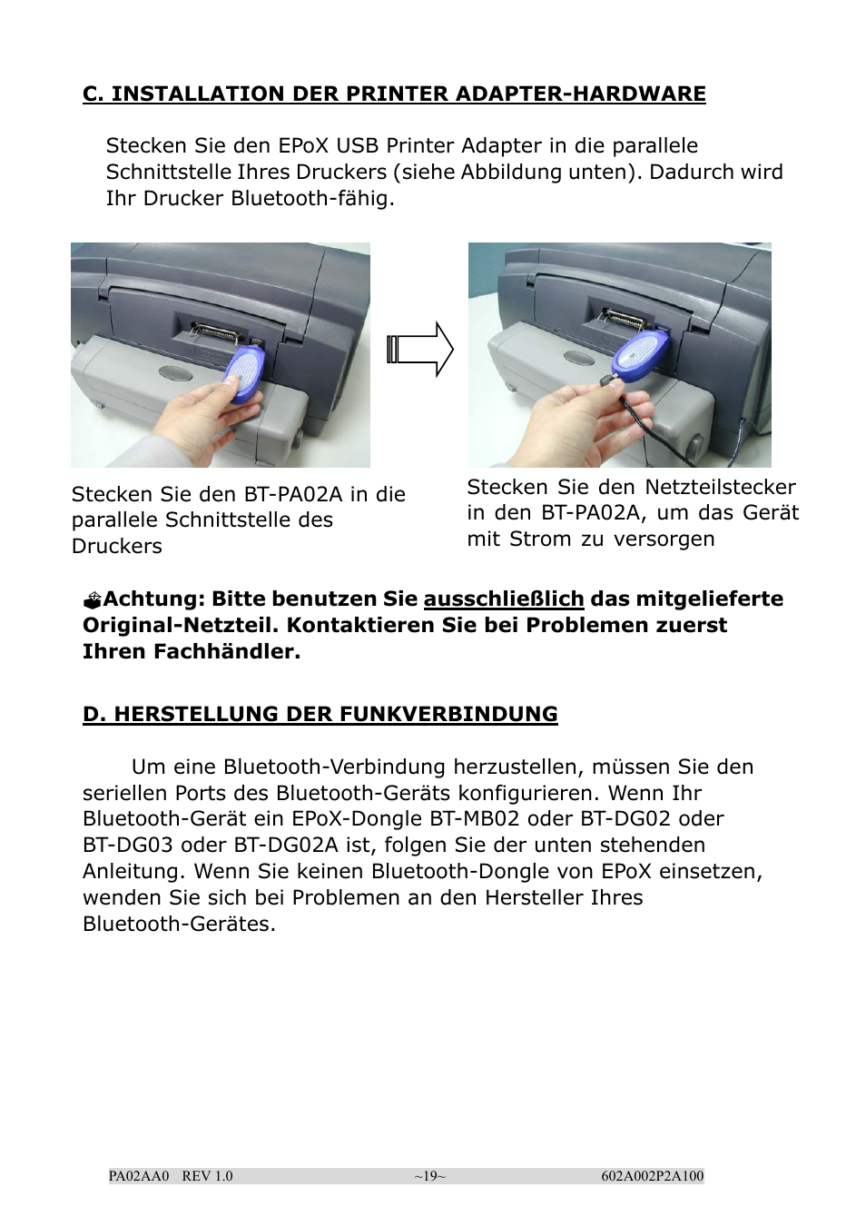 EPoX Computer BT-PA02A User Manual | Page 19 / 59