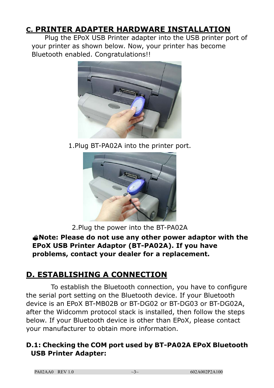 EPoX Computer BT-PA02A User Manual | Page 3 / 59