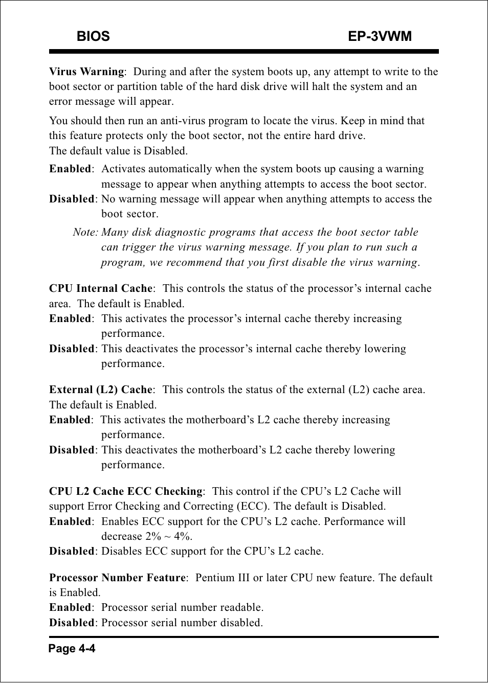 Bios ep-3vwm | EPoX Computer EP-3VWM User Manual | Page 26 / 69