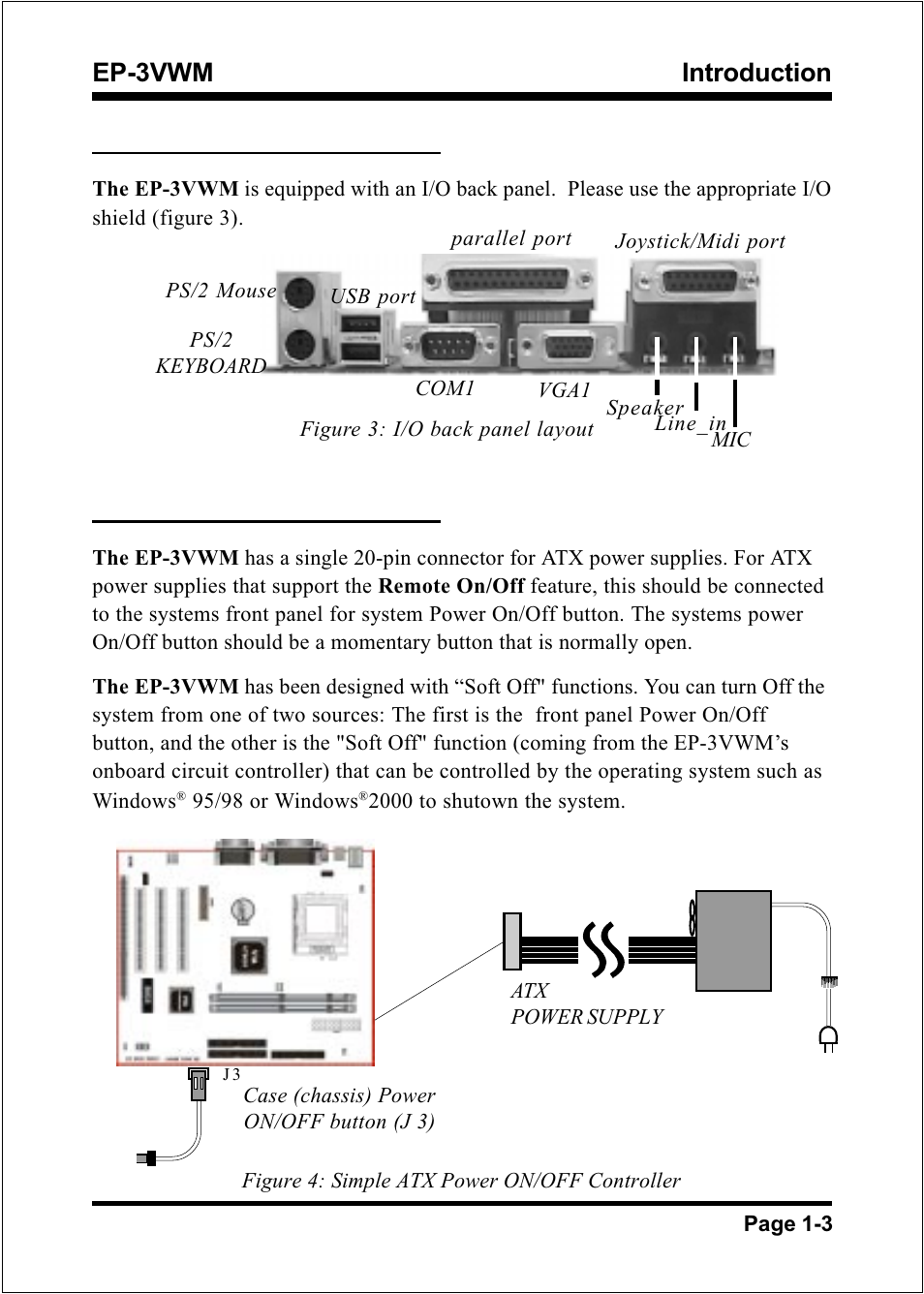 Introduction ep-3vwm, Power-on/off (remote), I/o shield connector | EPoX Computer EP-3VWM User Manual | Page 9 / 69