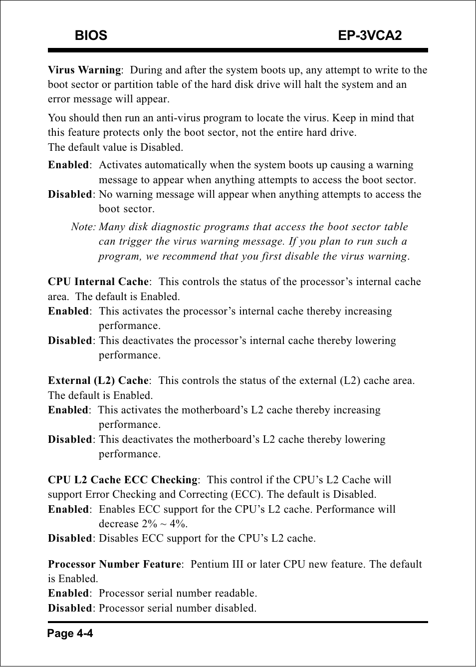 Bios ep-3vca2 | EPoX Computer EP-3VCA2 User Manual | Page 30 / 71