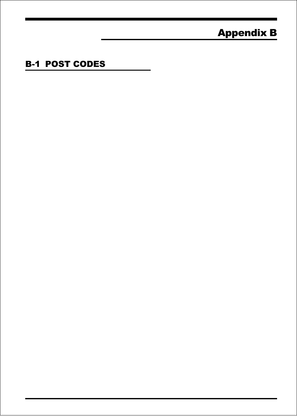 Appendix b, Appendix ep-6vba, B-1 post codes | EPoX Computer EP-6VBA User Manual | Page 61 / 69