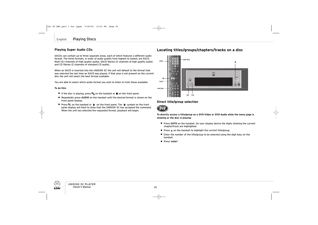 Signal band mono dvd surr | ENG Electric UNIDISK SC PLAYER User Manual | Page 26 / 42