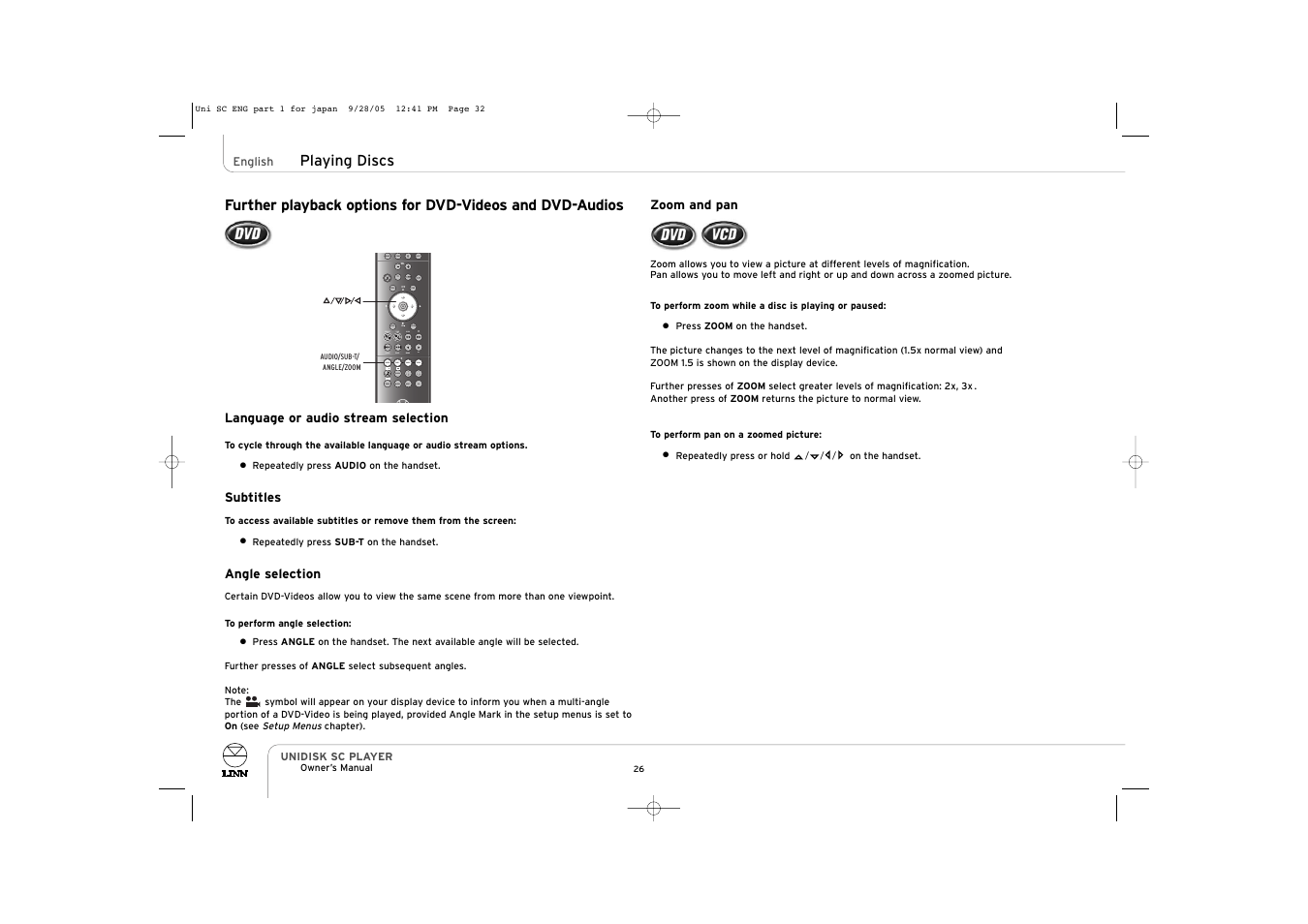 Signal band mono dvd | ENG Electric UNIDISK SC PLAYER User Manual | Page 32 / 42