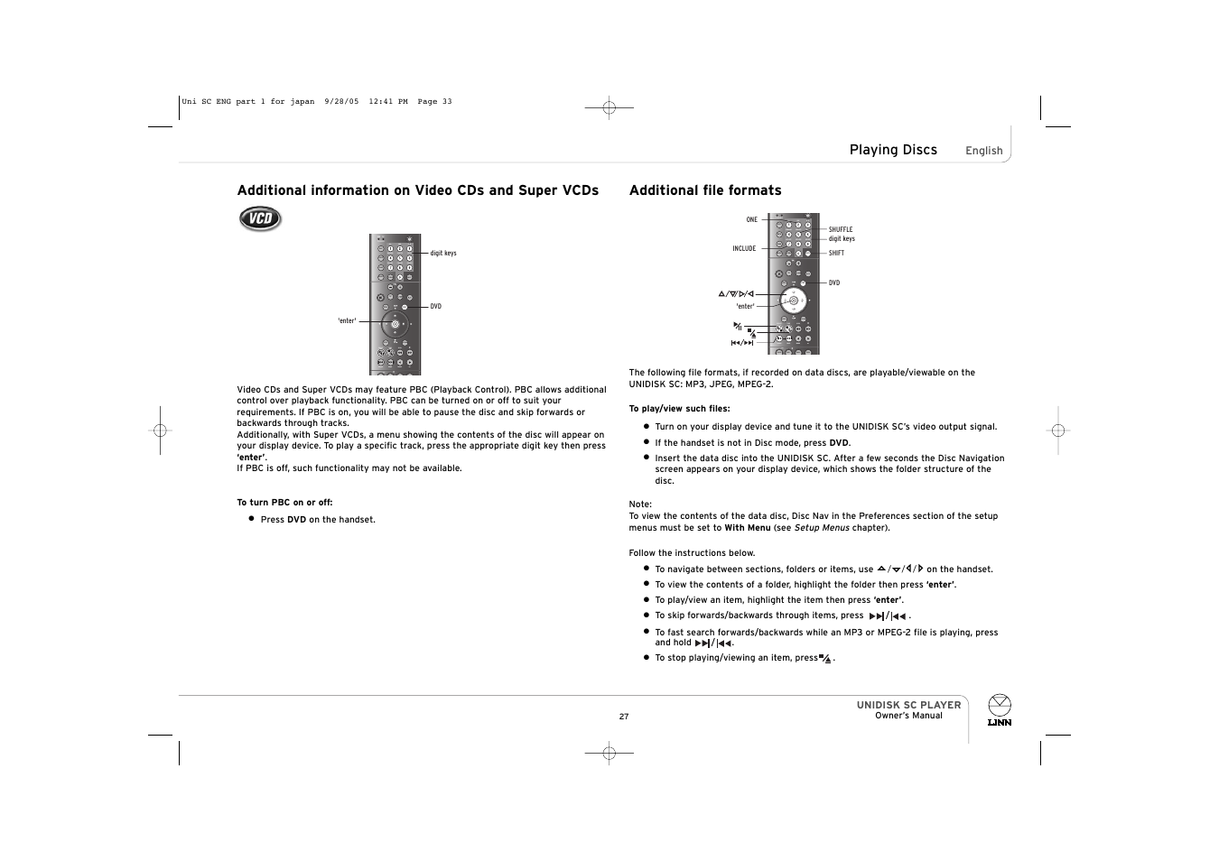 Signal band mono dvd surr | ENG Electric UNIDISK SC PLAYER User Manual | Page 33 / 42