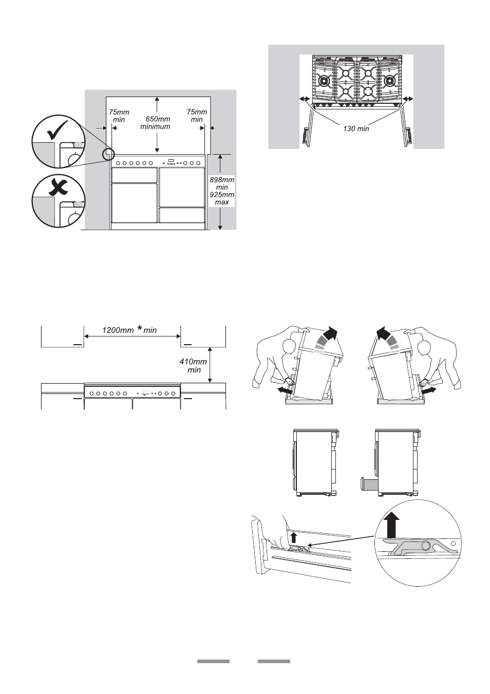 28 positioning the cooker, Unpacking the cooker, Moving the cooker | ELAN Home Systems U102110-07 User Manual | Page 28 / 40