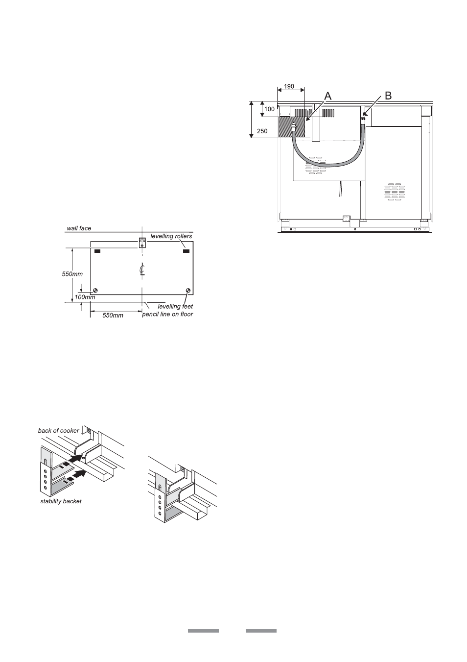 30 fitting the splash back, Fitting a stability bracket, Gas connection | Pressure testing | ELAN Home Systems U102110-07 User Manual | Page 30 / 40