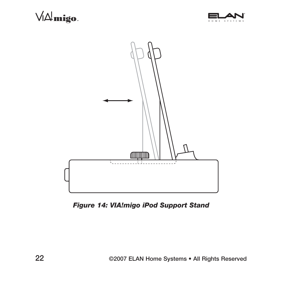 Figure 14: via!migo ipod support stand | ELAN Home Systems iPod Integration Dock VIA!migo User Manual | Page 24 / 44