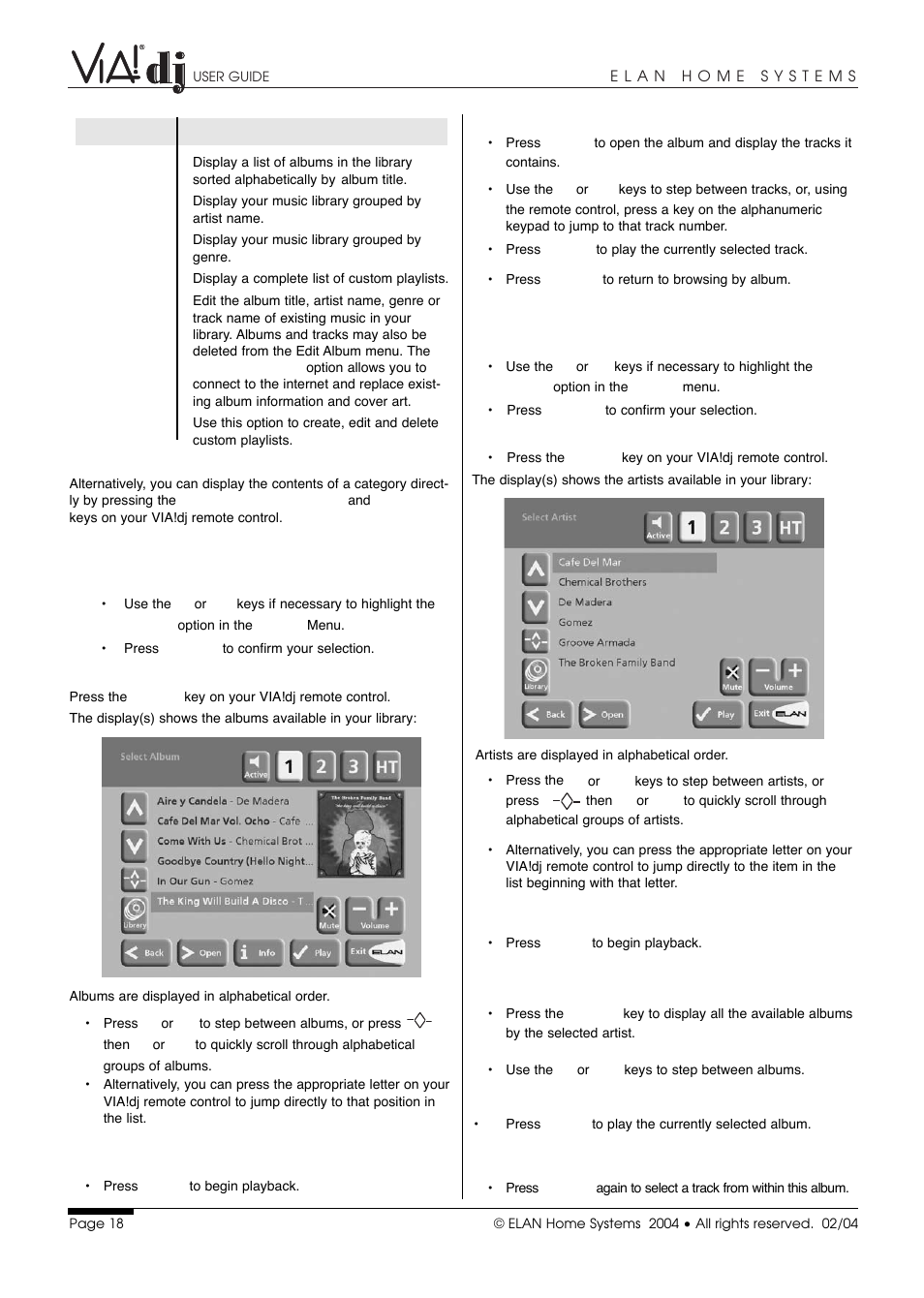 ELAN Home Systems Digital Music Server User Manual | Page 19 / 37