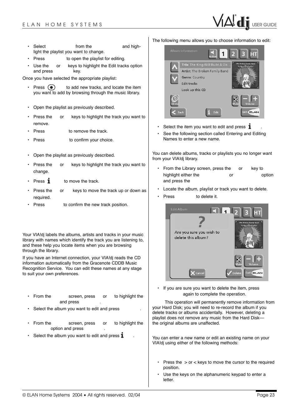 ELAN Home Systems Digital Music Server User Manual | Page 24 / 37
