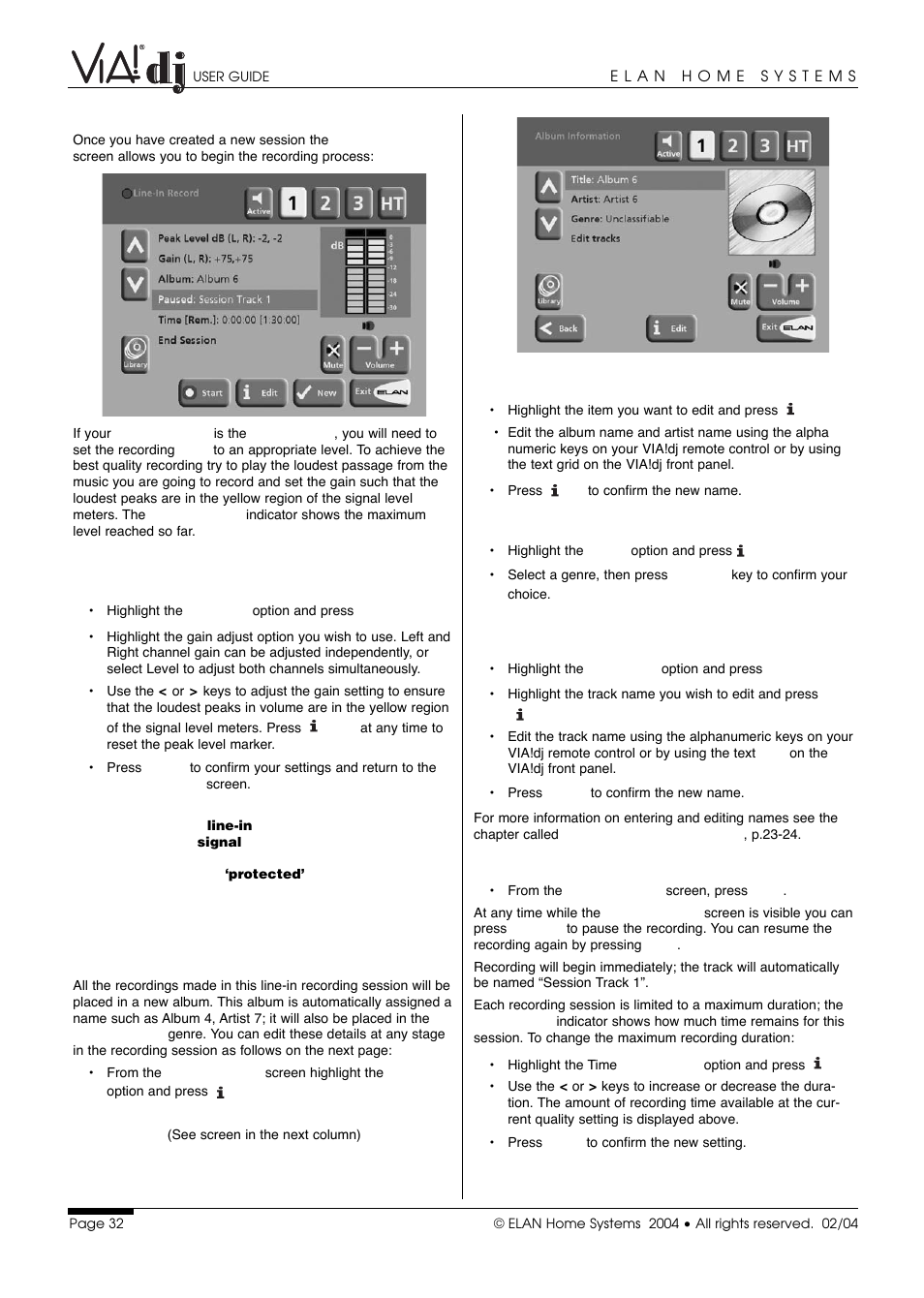 ELAN Home Systems Digital Music Server User Manual | Page 33 / 37