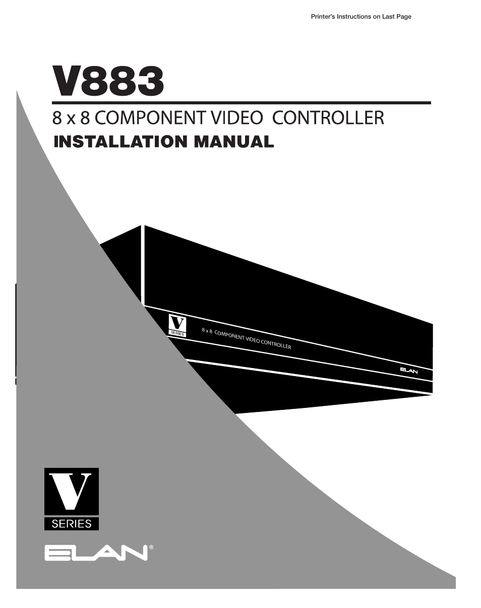 ELAN Home Systems V883 User Manual | 32 pages