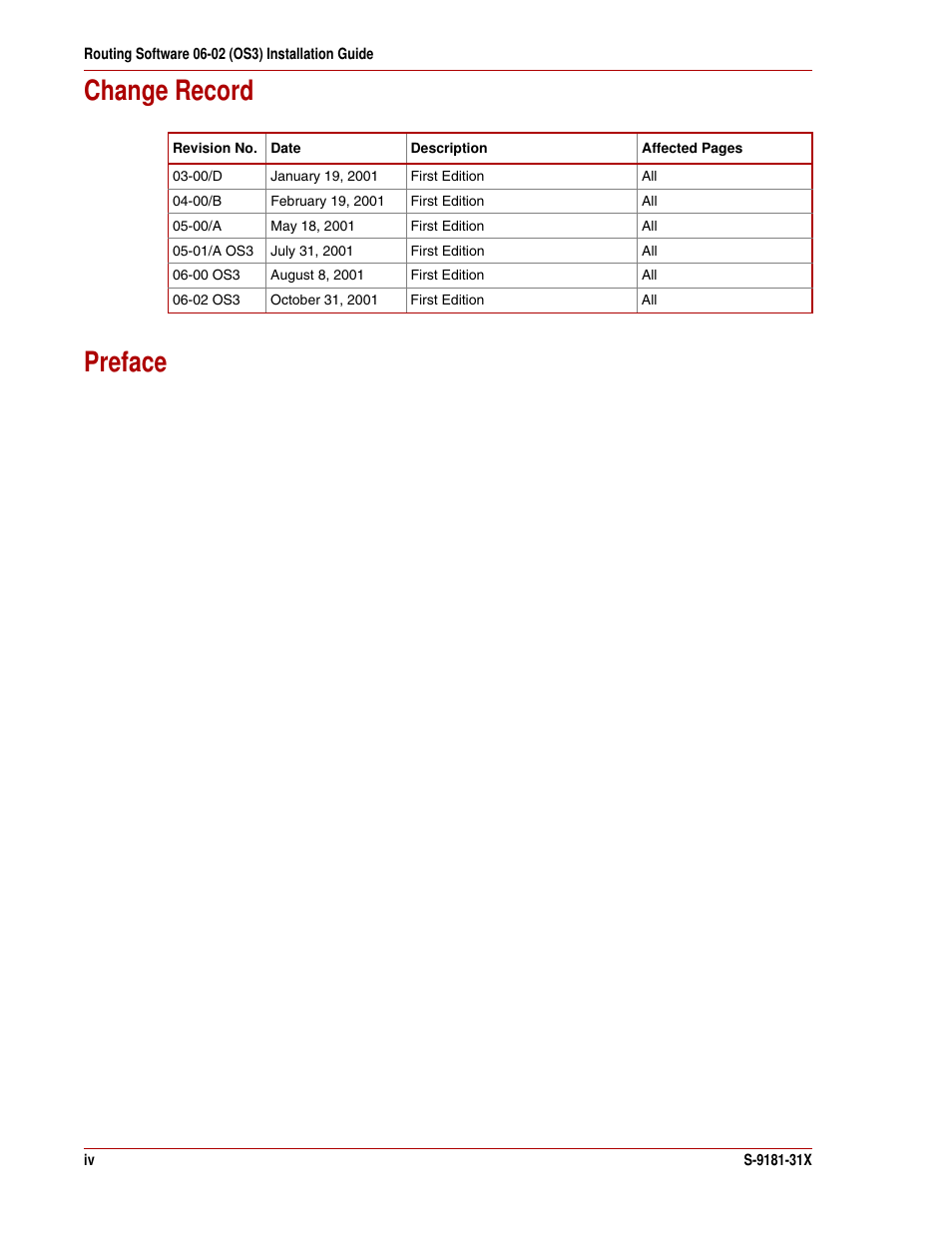 Change record preface | ELAN Home Systems GR2000 User Manual | Page 4 / 18