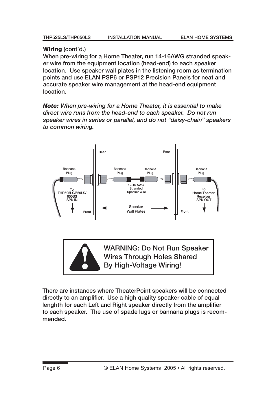 ELAN Home Systems THP650LS User Manual | Page 8 / 28