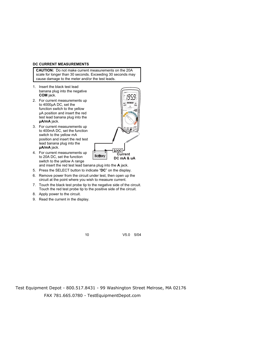 Extech Instruments 470 User Manual | Page 10 / 21