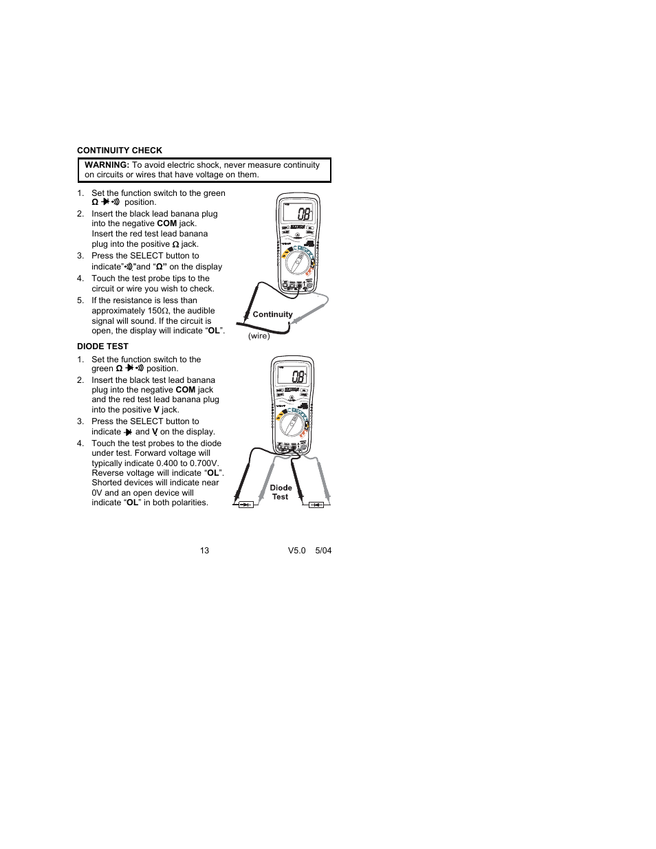 Extech Instruments 470 User Manual | Page 13 / 21