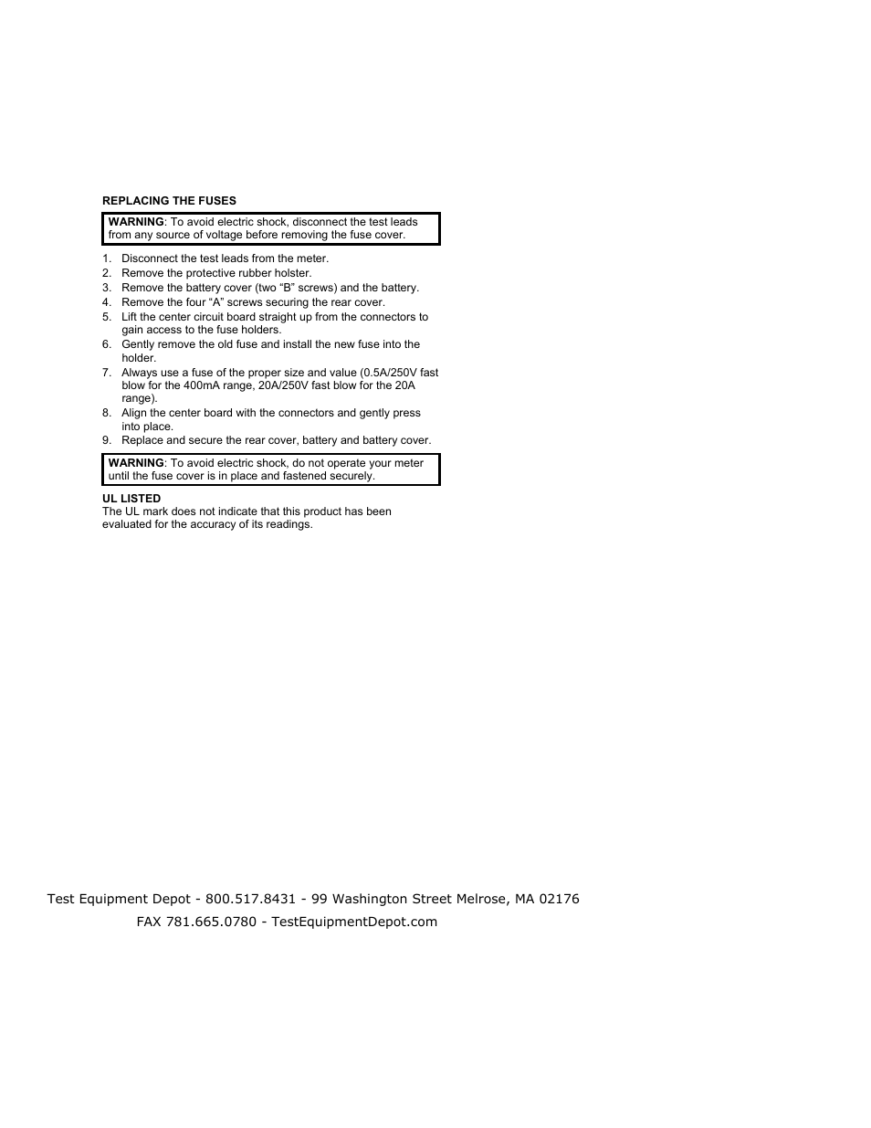 Extech Instruments 470 User Manual | Page 21 / 21